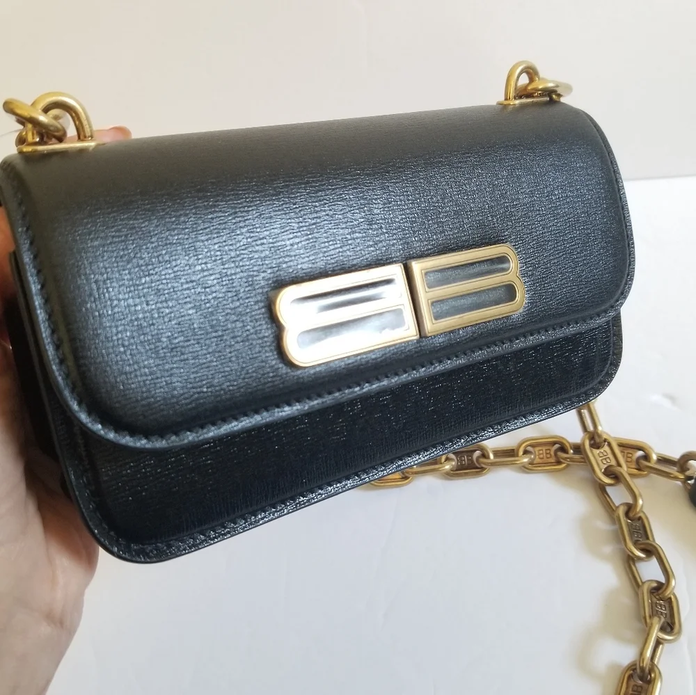 Balenciaga Gossip XS Leather Crossbody Shoulder Bag Black - Picture 6 of 16